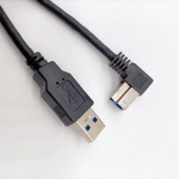 Cable de Extensión para Impresora HL HL21-C32-1, USB 3.0 Tipo B Macho, Ángulo Recto de 90 Grados, Conductor de Cobre Puro, Revestimiento de TPE, para Computadora