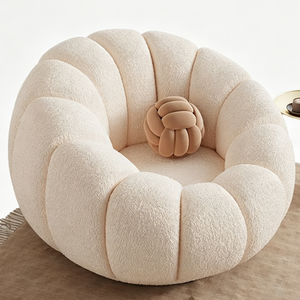 Sillón Individual de Terciopelo en Forma de Pétalo con Reposapiés - Product Image 5