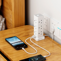 UK Plug Power Strip 4 Outlets con 3 USB Surge Protector Extension Socket Power Strip