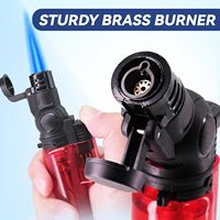 Mini briquets au butane rechargeables à flamme unique, briquets torche rotatifs