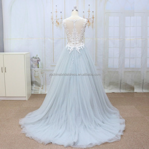 <span class=keywords><strong>Robe</strong></span> <span class=keywords><strong>de</strong></span> <span class=keywords><strong>mariée</strong></span> <span class=keywords><strong>bleu</strong></span> classique avec appliques en dentelle <span class=keywords><strong>et</strong></span> jupe en tulle, fermeture éclair au dos, <span class=keywords><strong>robe</strong></span> <span class=keywords><strong>de</strong></span> <span class=keywords><strong>mariée</strong></span> élégante avec détails transparents - Product Image 5