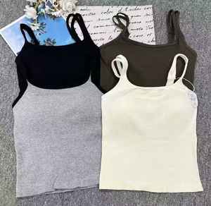 <span class=keywords><strong>เสื้อ</strong></span>สายเดี่ยวผู้หญิงแบบใหม่ 6698Stock รุ่นเล็ก สวมใส่ได้ในฤดูใบไม้ผลิและฤดูใบไม้ร่วง <span class=keywords><strong>เสื้อ</strong></span>ถักเซ็กซี่แบบสวมใส่เป็นเสื้อตัวใน มีฟองน้ำเสริมหน้าอก - Product Image 1