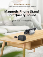 Ensemble de voyage de qualité supérieure, support de téléphone portable, haut-parleur magnétique sans fil portable, déclencheur d'appareil photo, mini haut-parleur Bluetooth TWS pour l'extérieur