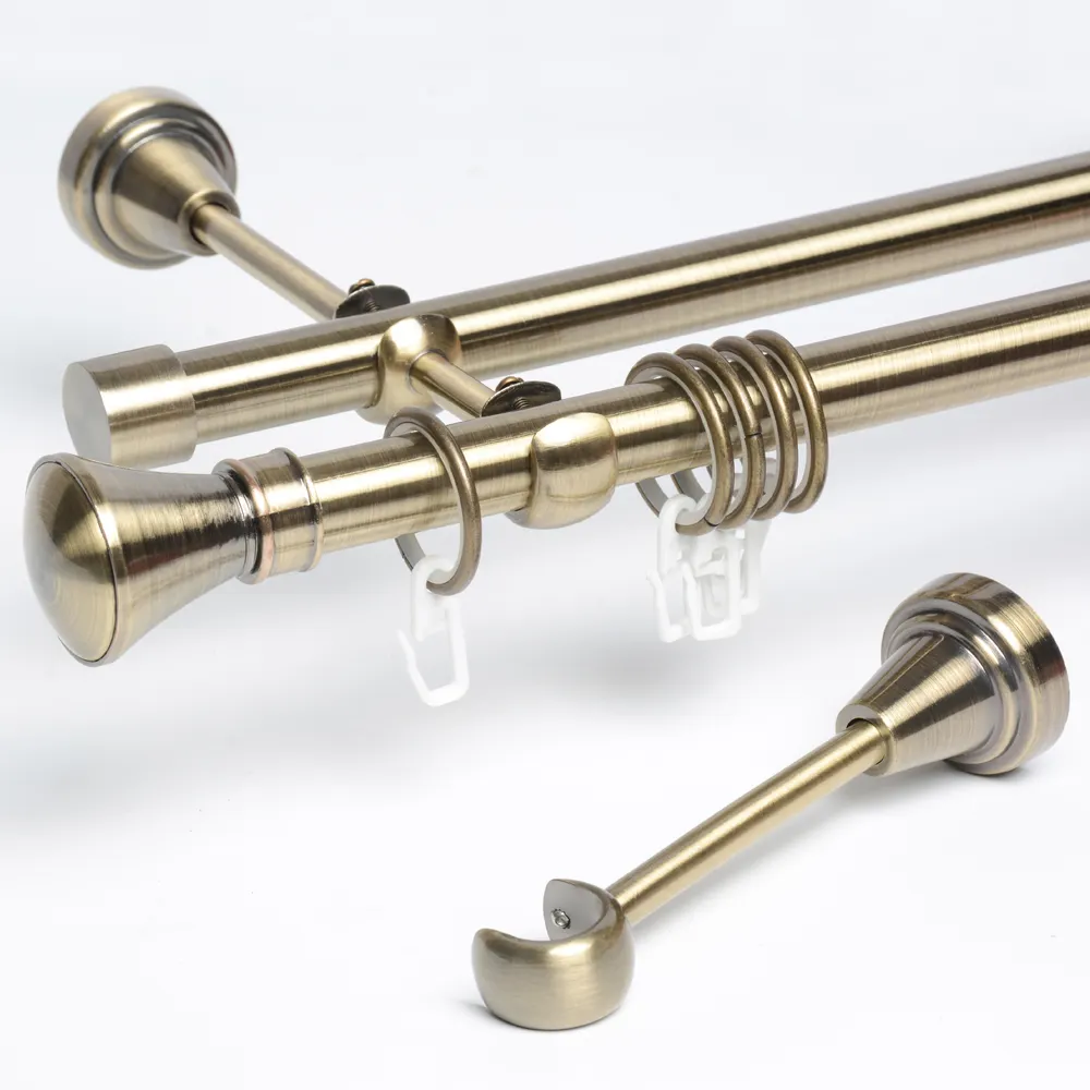 Stardeco Phòng Khách Curtain Rod Đặt Brass Curtain Finials Phụ Kiện Với Gói PVC Tùy Chỉnh