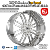 Jantes forgées de luxe 2 pièces 22x9.5 22x10.5 5x112 5x120 avec lèvre chromée argentée et déport profond pour Rolls Royce Bentley Maybach