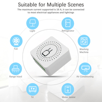 Interrupteur intelligent WiFi EWelink 16A à 2 voies, disjoncteur programmable, compatible Alexa, Google Home, SmartThings, maison intelligente