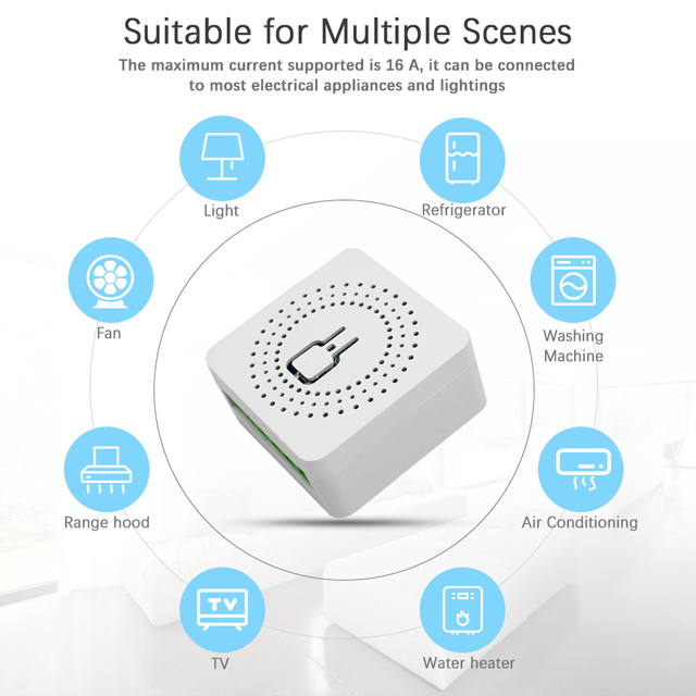 16A EWelink WiFi Smart 2-Way DIY Switch Circuit Breaker Timer Support Alexa Google Home SmartThings Smart Home