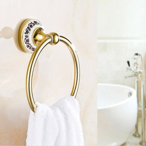 ชุดราวแขวนผ้าเช็ดตัวติดผนังสีทอง Saint Ruijia พร้อมตะขอและห่วงสำหรับห้องน้ำ - Product Image 3