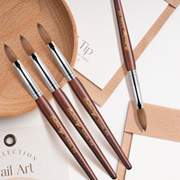 Brosse à ongles professionnelle avec manche en bois, en vrac, personnalisable, en acrylique, 100% Kolinsky # 10 # 12 # 14 # 16 # 18
