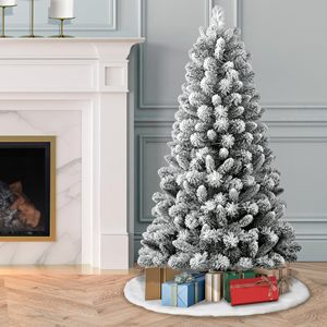 Sapin de Noël Artificiel de Luxe Blanc Neige en PVC et PE, Décoration Réaliste pour les Fêtes - Product Image 3
