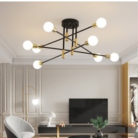 Lustre de style américain transfrontalier, luxe léger, lampe de plafond moderne pour salon, suspension LED personnalisée en fer forgé