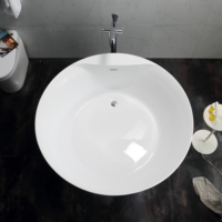 Baignoire autoportante en acrylique blanc, design minimaliste, pour usage intérieur/extérieur, salle de bain, parc, hôtel et villas, spa pour adultes, bain à remous
