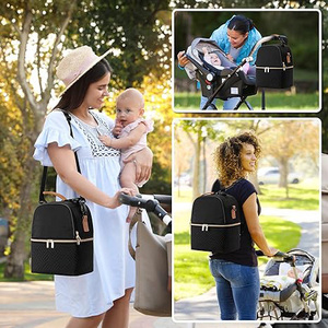 <span class=keywords><strong>Sac</strong></span> <span class=keywords><strong>isotherme</strong></span> avec bandoulière pour pompe à lait maternel noir isolé personnalisé capacité de 6 biberons pour la garderie de maman travail voyage - Product Image 6
