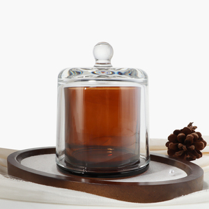 Bocaux à bougies en verre transparent en forme de <span class=keywords><strong>cloche</strong></span> de 10 oz (300 ml) avec couvercles en verre en forme de dôme, luxe - Product Image 2