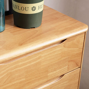 Solid Wood Five Drawer <b>Chest</b> Natural Color Bedroom <b>Storage</b> Cabinet Modern Minimalist Dresser Pine Wood Furniture - Product Image 2