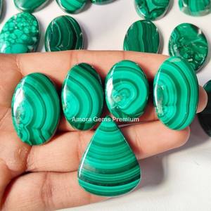 Piedra preciosa suelta cabujón de malaquita natural para la fabricación de joyas, piedra pulida de color verde profundo, ideal para colgantes de anillos - Product Image 6