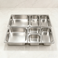 Edelstahl GN-Behälter Gastronorm Lebensmittelbehälter Mit Deckel 201 Kommerzieller Catering-Buffet Dampftisch Lebensmittelbehälter