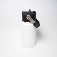 Bouteille d'eau isotherme portable en acier inoxydable pour enfants, 350 ml, anti-fuite, avec paille et poignée, design minimaliste, pour la rentrée scolaire, la randonnée et le camping