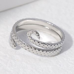 Nuevo Anillo Ajustable de Acero Inoxidable con Diseño de Serpiente de la Serie Animal para Mujer - Product Image 2