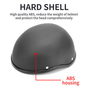 Vente en gros ABS <span class=keywords><strong>Casque</strong></span> vintage été unisexe adulte noir mat <span class=keywords><strong>casque</strong></span> ouvert demi-visage pour moto rétro - Product Image 3