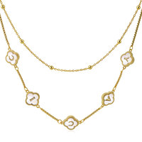 Collier tendance 2026 à maillons breloques en acier inoxydable 316L plaqué or PVD 18K avec lettre en nacre personnalisable unisexe pour anniversaire