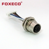 Connecteur de capteur circulaire étanche M5 M8 M12 M16 M23 3p 4p 5p 6p 8p 12p 17p à souder sur circuit imprimé, en cuivre et aluminium, entièrement conforme CE ROHS
