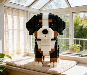 Bloques de Construcción de Plástico ABS del Perro de Montaña Bernés, Modelo 3D de Mascota, Escala 1:12, Juguete de Ensamblaje DIY, Regalo para Amantes de los Perros Unisex - Product Image 2