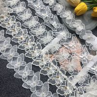Organza Polyester Broderie 3D Perle Double LACE papillon Dentelle Accessoires DIY Accessoires De Mariage