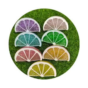 New Realistic Colorful Lemon Slice Flatback Resin Cabochons Artificial Summer Fruit Craft For Home Party Kitchen Room Decoration