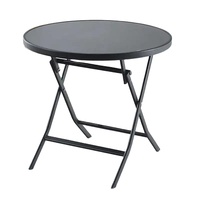 Tables en verre de patio extérieur, moins cher, pliables, jambes rondes en métal, meubles de fête modernes en fer