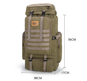 Mochila Deportiva Impermeable Vintage <span class=keywords><strong>de</strong></span> Alta Calidad 2022, para Viajes al Aire Libre, Montañismo, Gran Capacidad, Lona, Camping, 80 <span class=keywords><strong>Litros</strong></span> - Product Image 4