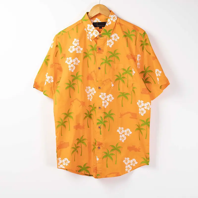Wholesale Cotton Hawaiian Shirts Custom Printing Short Sleeves Casual Mens Summer Shirts