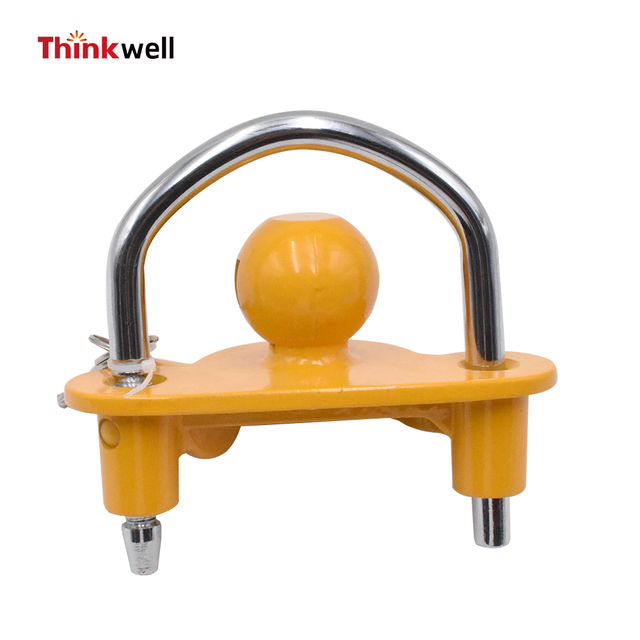 Thinkwell Caravan Trailer Accessories Yellow Trailer Coupling Hitch Lock Universal Tow Ball Security Anti-Theft Lock