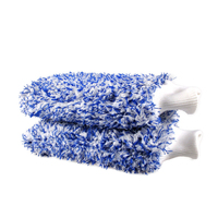 Gant de lavage auto en microfibre peluche paon pour le nettoyage et le séchage des voitures