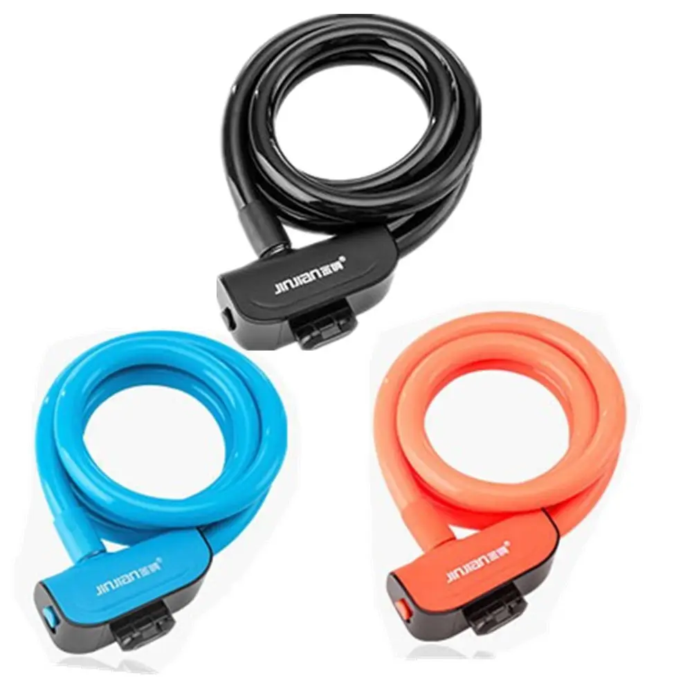 Fio portátil para bicicleta mtb, trava antirroubo para bicicleta, acessórios para bicicleta de estrada, multicolor com fechadura