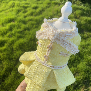 Abito da Principessa Giallo per Cani, Vestito Classico Comodo e Lussuoso per Cuccioli, Alta Qualità, Durevole, in Poliestere - Product Image 5