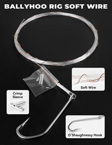 Ballyhoo Rig avec fil souple et leader mono <span class=keywords><strong>ou</strong></span> fluorocarbone <span class=keywords><strong>de</strong></span> 12 pieds pour la pêche à la traîne en mer - Product Image 3