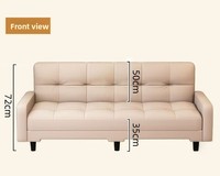 Kratzfestes Leder Neues Klappsofa Integriertes Doppelfunktions-Sofa Modernes Minimalistisches Luxus-Design für Wohnzimmer