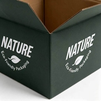 Cajas de Cartón Corrugado Rígido Ecológicas y Sostenibles con Motivo de Hojas Blancas para Envío de Alimentos Orgánicos y Embalaje de Regalos