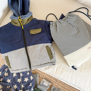 Manteau épais pour enfants pour filles et <span class=keywords><strong>veste</strong></span> en coton à blocs de couleurs, vêtements d'extérieur d'hiver pour garçons, <span class=keywords><strong>veste</strong></span> à col montant - Product Image 4