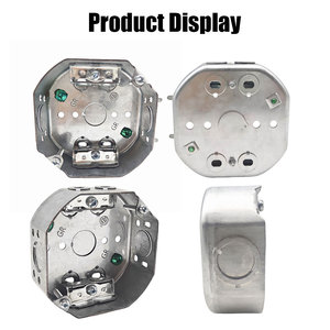 Boîte de jonction en acier galvanisé octogonale de 4 pouces conforme à la norme canadienne CETL, boîte électrique en métal avec serre-câbles - Product Image 2
