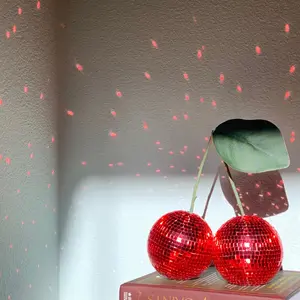 10cm 12cm 15cm Mirror Fruit Cherry Indoor Christmas decoration Party Home tabletop decoration Disco ball cherry