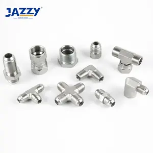 JAZZY SAE Hydraulic Tee Joint Stainless Steel Pipe Joint Adapter Fitting SAE Hydraulic Adaptor Hydraulic Transition Joint