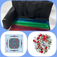 Jeu de Mahjong américain de luxe moderne en acrylique et caoutchouc avec 160 tuiles, tapis de table pliable et sac de transport pour divertissement familial