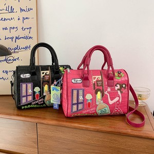 2025 New Yulan New Pu Leather Large Capacity Crocodile Pattern Ladies Handbag With Cartoon Pattern Boston Bag Women's Shoulder - Product Image 5