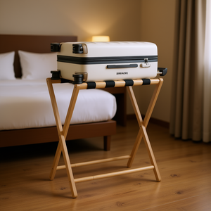 Portaequipajes de Bambú 27 x 15 x 22.8 Pulgadas, Solución de Almacenamiento Duradera y Ecológica para Muebles de Hotel, Diseño Minimalista - Product Image 2