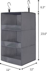 Organisateur de placard suspendu à 3 étagères, Rangement et organisation pour placard, Organisateur de rangement suspendu - Product Image 3