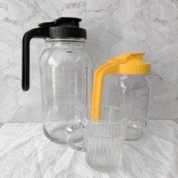 Bouilloire froide en verre 32oz 64oz pour cuisine personnalisée pichet en verre à café Morden avec couvercle en plastique