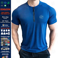 Wholesale <strong>Best</strong> <strong>Selling</strong> Lightweight Running Zipper <strong>Tshirt</strong> Men Printing Slim <strong>Fit</strong> Solid Color Quick <strong>Dry</strong> <strong>Tshirts</strong>