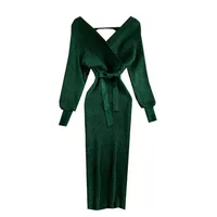A041 пользовательская Марка 2022 горячая Распродажа осенне-зимнее женское сексуальное трикотажное платье